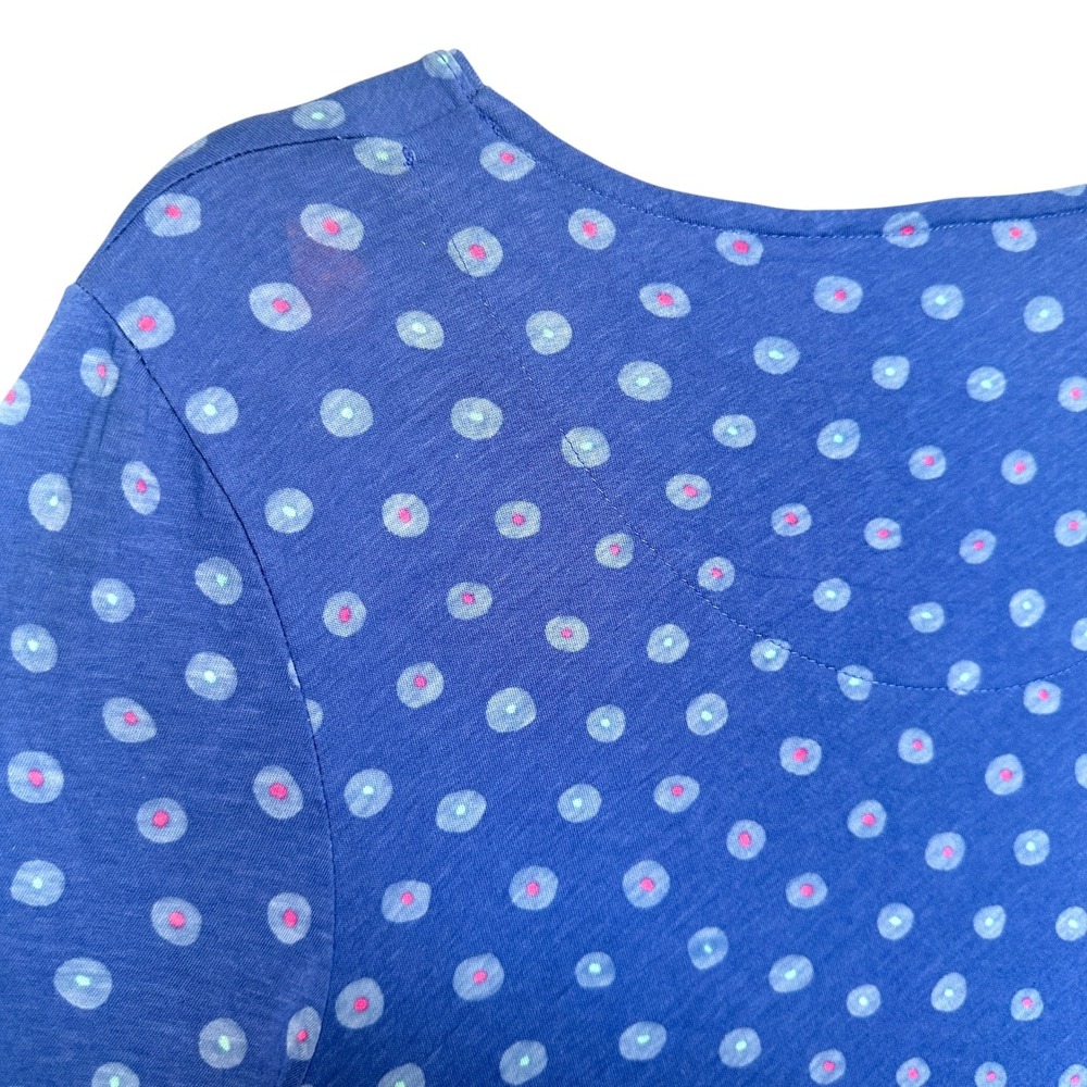 Gudrun Sjoden Dress Midi M Slub Organic Cotton A-Line Pockets Dot Blue Lagenlook - Picture 15 of 15